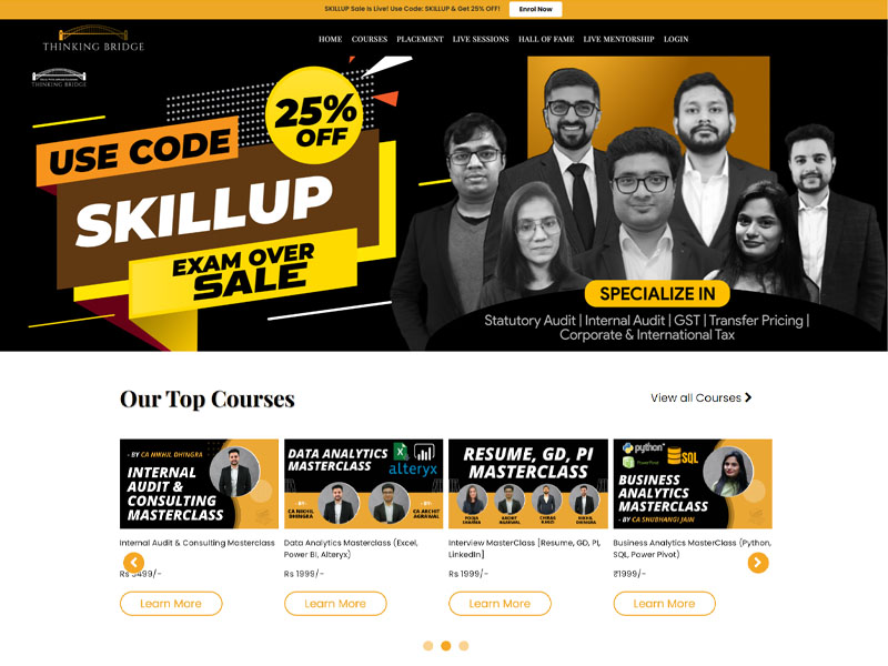 Thinking Bridge - Get Skilled, Get Placed — Education project preview