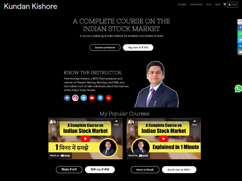 Kundan Kishore - A Complete Course on the Indian Stock Market — Finance project preview